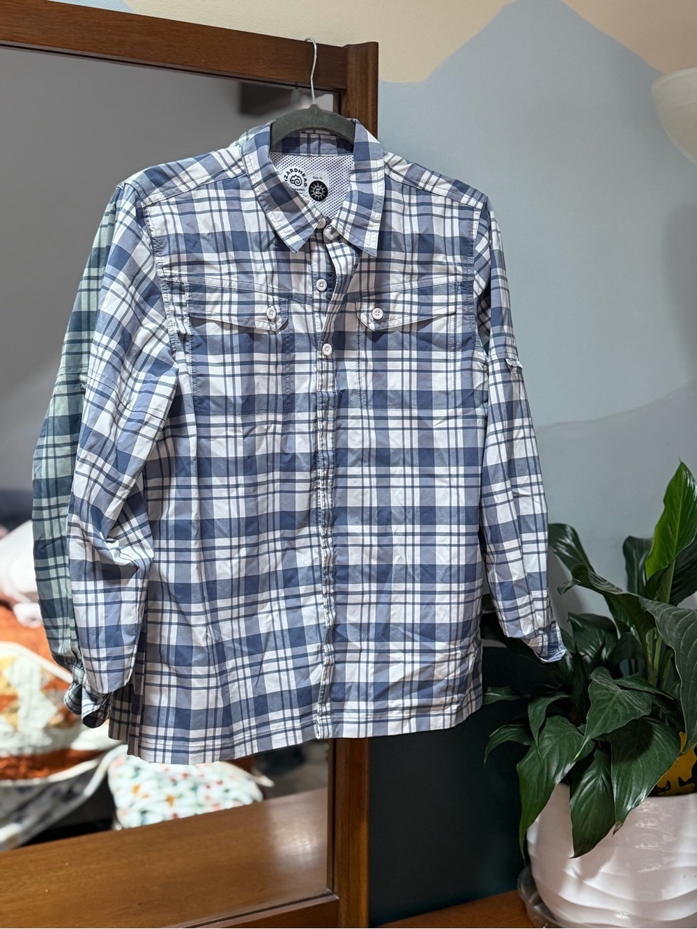 Boys Blue & White Plaid Button-Down Shirt